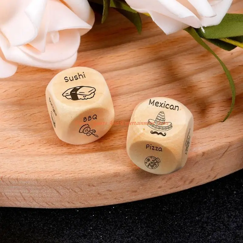 C4DE تاريخ الليل النردات لعبة الغذاء النردات هدية عيد الحب لها النردات الغذائية الإبداعية #3