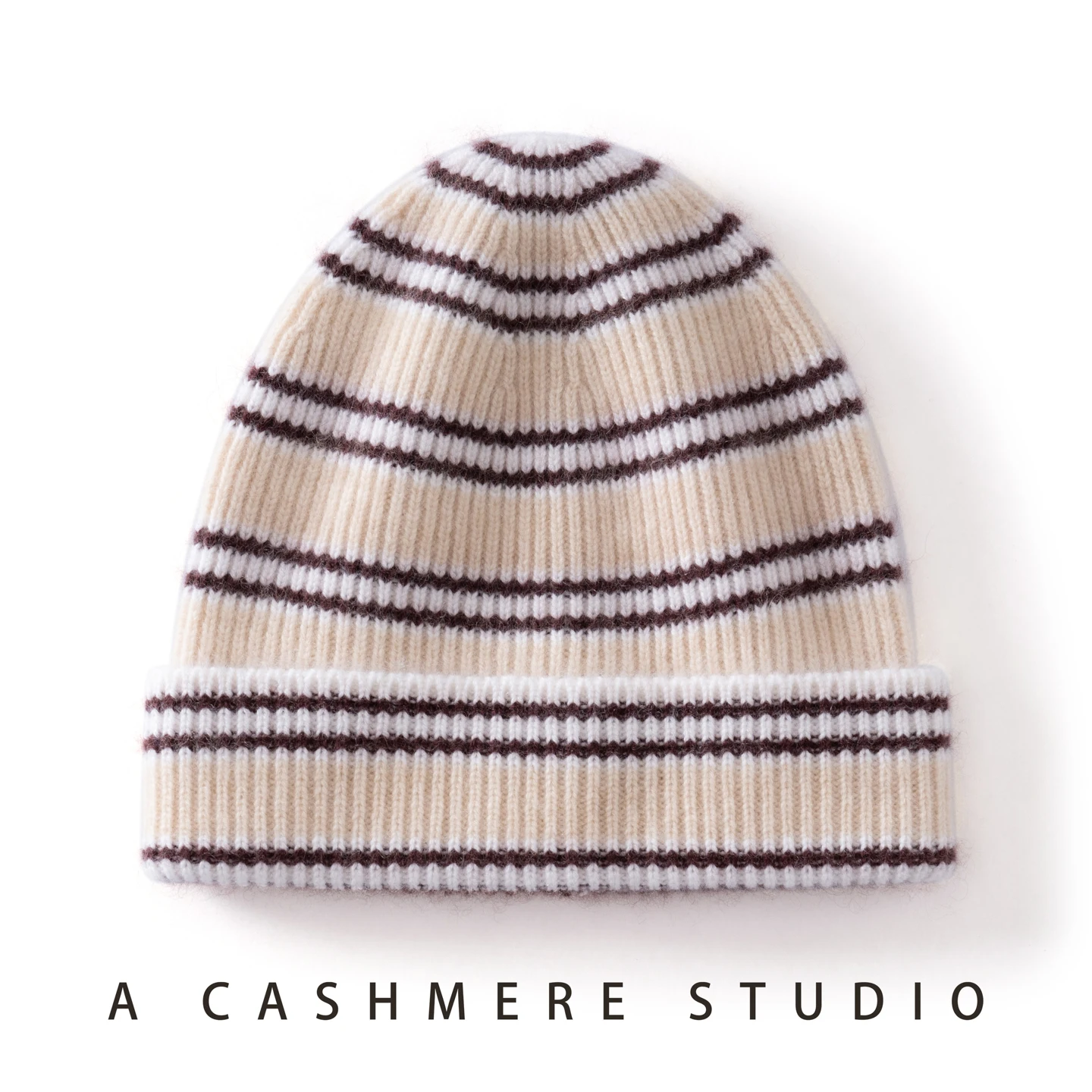 MERRILAMB Unisex Baby Cashmere Knitted Hat Winter Outdoor Casual Soft Warm Colour Striped Beanies Cute Caps for Boys And Girls