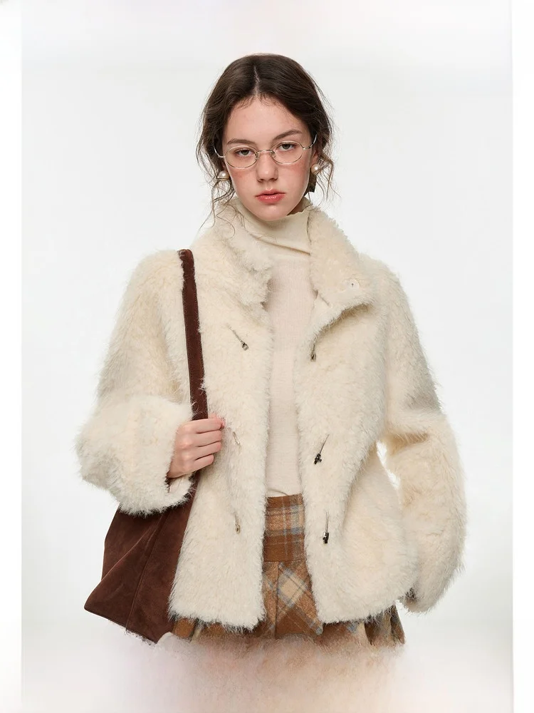 

Ele Snow Velvet Fur Coat Women's Faionable Versatile Winter Outerwear Eco-friendly VEGA CHANG Casual Long Sve ort ...