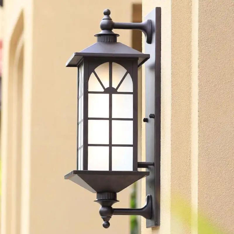 Classical Outdoor Wall Light for garden Balcony Vintage Cottage style Glass Wall Lamp LED Hallway Corridor Courtyard Lighting