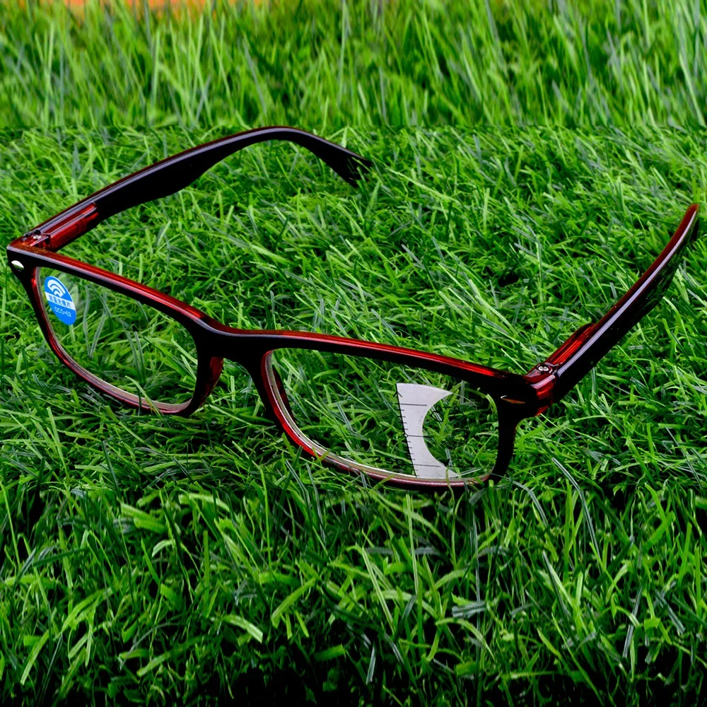 NOMANOV Handcrafted Red Frame Full-rim Spectacles See Near N Far Progressive Multi-focus Reading Glasses +0.75 To +4