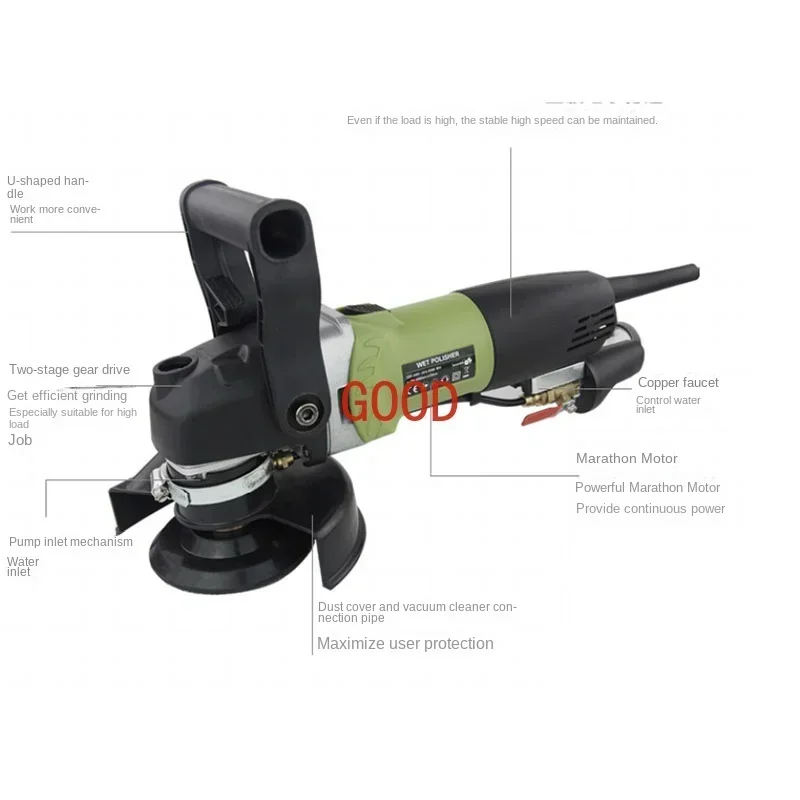 800W Hand-held Water Injection Stone Polishing Machine Water Injection Type Cement Floor Marble Polishing Machine NEW