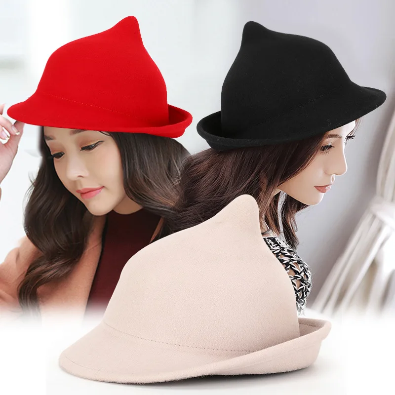 2026 Halloween Wool Felt Witch Hat, Curved Brim Pointed Magic Hat, European‑American Stage Performance Costume Party Hat