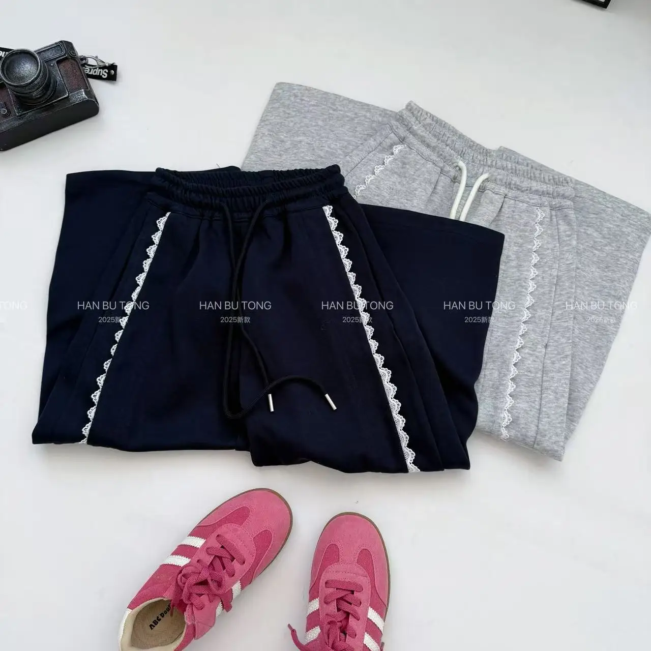 Girls Spring and Autumn 2025 New Lace Casual Pants Korean Version Girls Fashionable Banana Pants