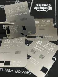 Lanrui Universal LCD Screen IC Chip Cable Protection Stencil For iPhone 11~15 Series Touch Display IC Tin Template Steel Mesh