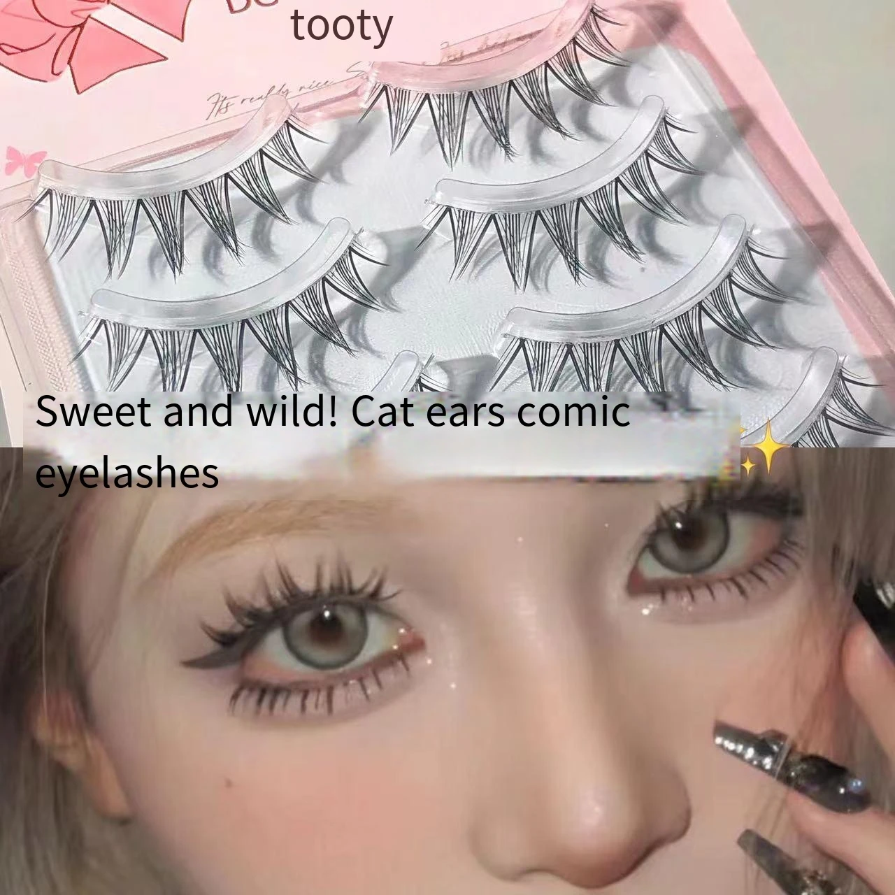 

5pairs whole term natural little devil is sweet and wild photogenic false eyelashes ,fine transparent stem newbies Wispy Manga