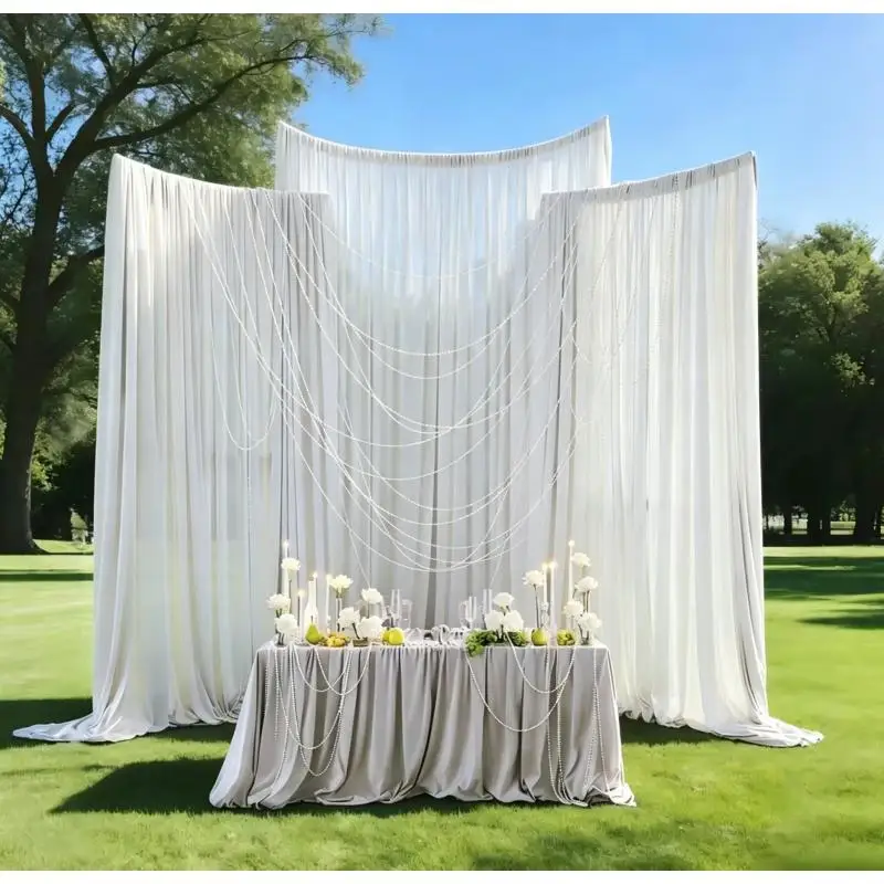 

3pcs Semicircle Crystal Arch Backdrop Stand Bead Fabric Curtain Decorative Stage Party Props Birthday Background Flower Frame