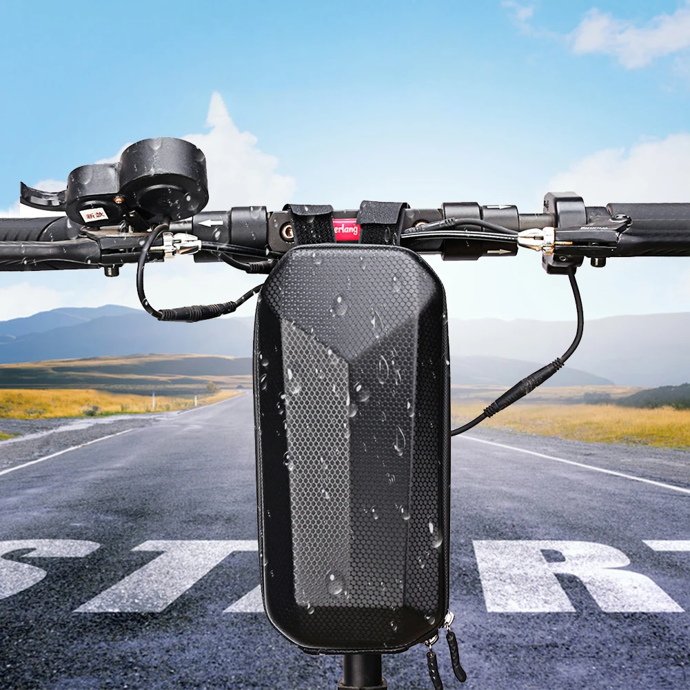 

New Electric Bike/Scooter Handle Bar Bag Waterproof EVA Hard Case Skateboard Front Pouch Biking Portable Dustproof Cycling Parts
