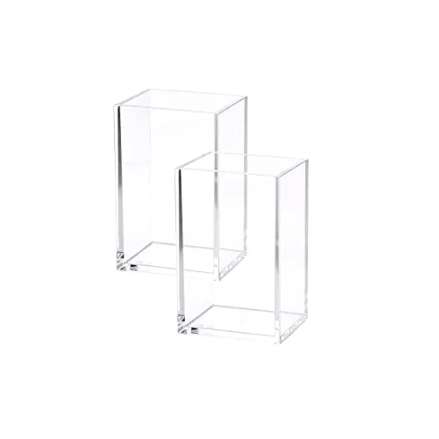 

2 Pack Clear Acrylic Pencil Pen Holder Cup, Makeup Brush Holder Acrylic Desk Accessories