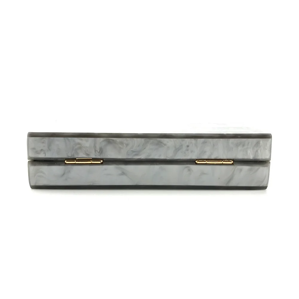 Pearl Grey Acrylic Luxury Party Evening Woman Wedding Box Clutch Purse Brand Fashion Designer Patchwork Party Travel Beach Bag