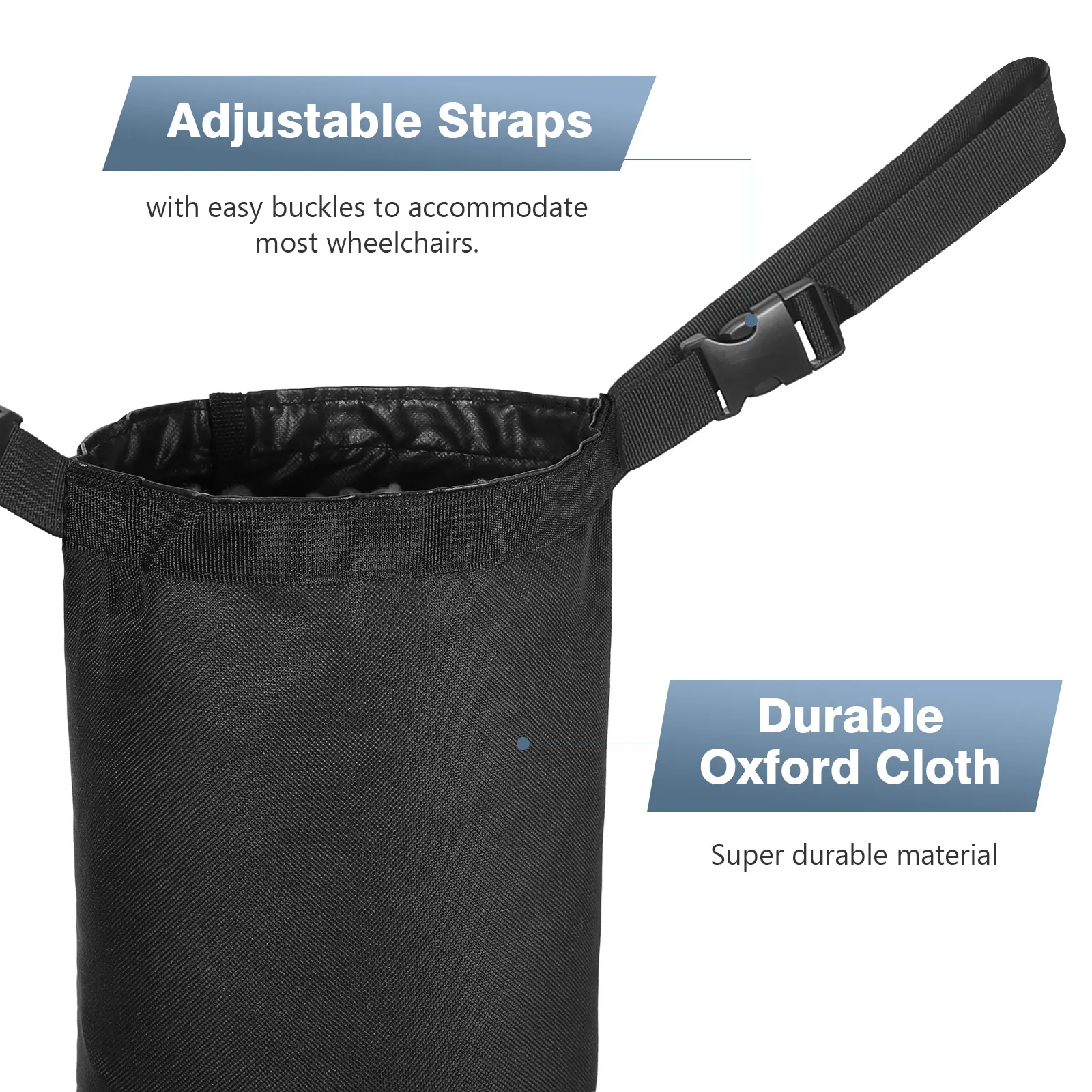 

Oxygen Cylinder Bag for Wheelchairs Oxford Cloth Foldable Design Adjustable Straps Portable Oxygen Storage