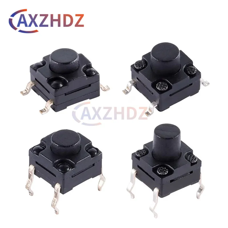 50Pcs 6*6*5mm DIP SMD 4Pin Waterproof Type Tact Switch Mini Micro Momentary Tactile Push Button 6×6x4.3/5/6/7/8/9/10mm SMT