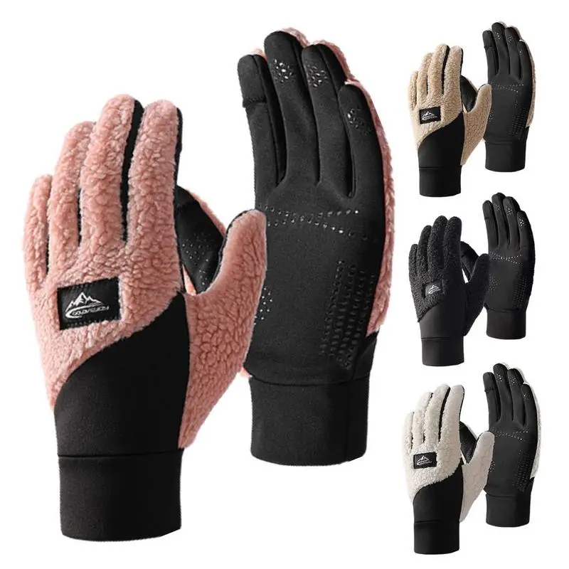 Winter Gloves Waterproof Warm Touchscreen Gloves Anti Slip Cold Weather Thermal Warm Knit Gloves For Hiking Driving Running Bike