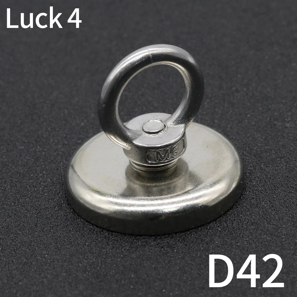 

D42 Strong Neodymium Magnet Salvage Magnet Deep Sea Fishing Magnets Holder Pulling Mounting Pot with Ring Eyebolt Treasure Hunt