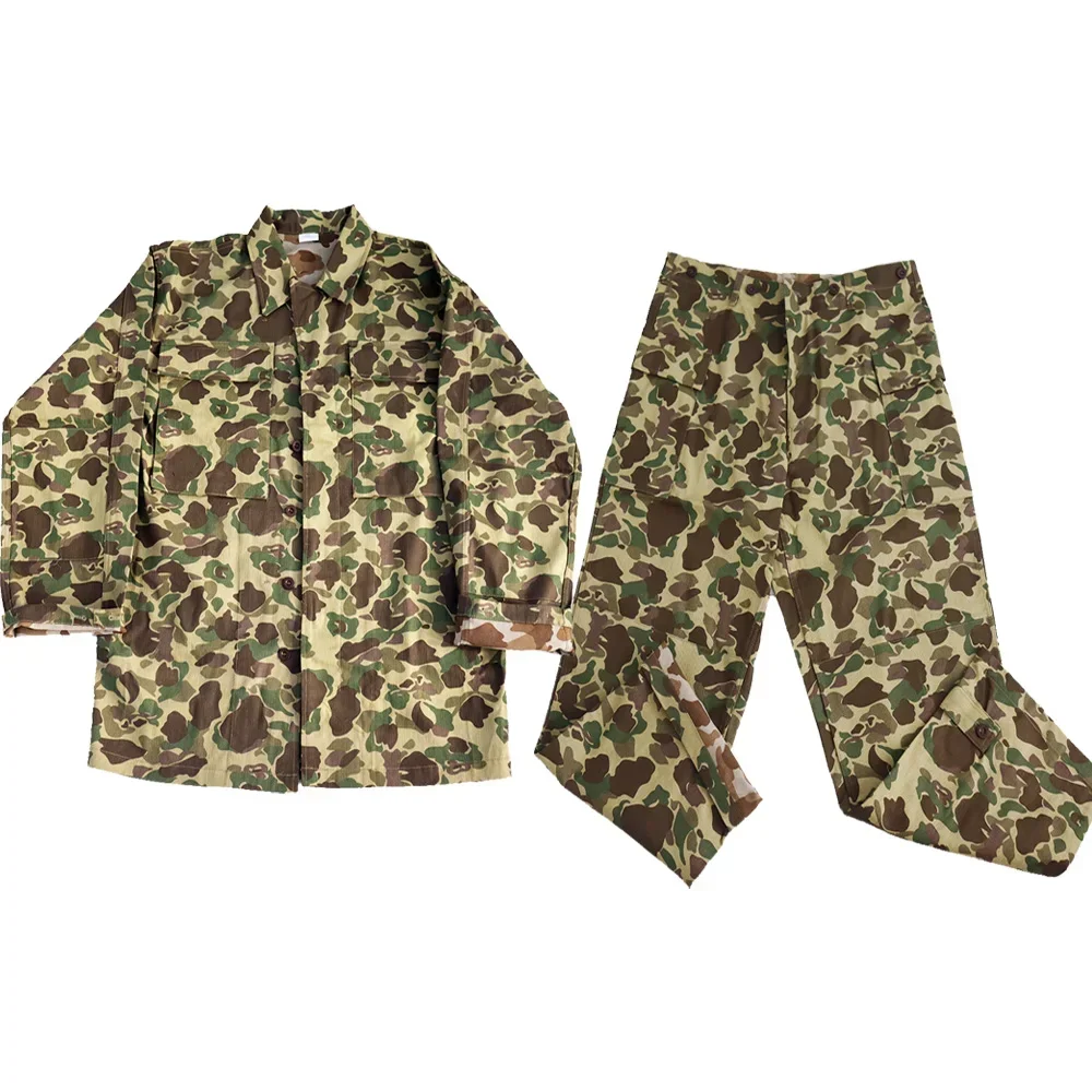 

WWII WW2 Duck Hunting Double-sided Camo American Soldier Training Coat and Pants Soldier Suit