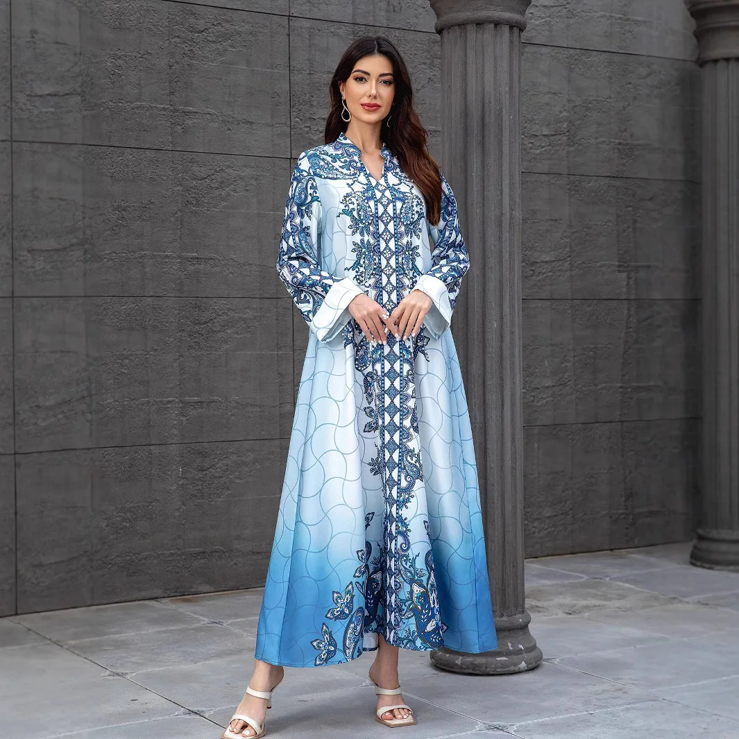 Eid Women Dress Abaya Muslim Ramadan Jalabiya Print Beading Party Dresses Dubai Long Robe Morocco Kaftan Vestidos Largos 2026