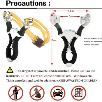 高功率鋁合金彈弓,配有橡皮筋,可進行精準射擊和釣魚。 6 最佳銷售 彈弓 - №3