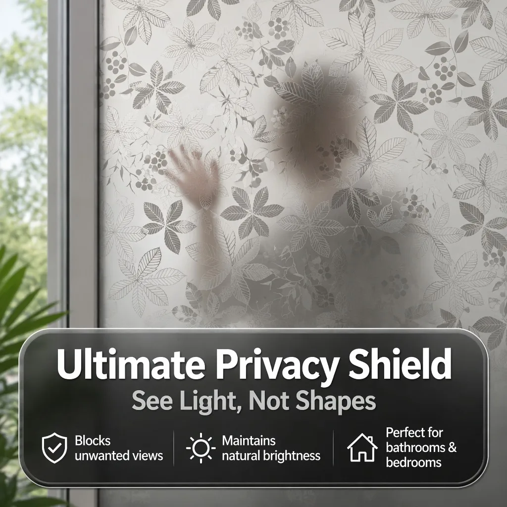 3D Stained UV Protection Window Sticker PVC Frosted Window Decal Decorative Heat Control Window Film for Glass Door for Office