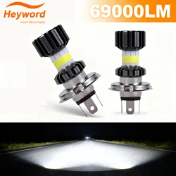 H4 LED Moto H6 BA20D 69000LMLED Motorcycle Headlight Bulbs 8 Sides COB White 6000K Hi Lo Lamp Scooter Accessories Fog Lights 12V