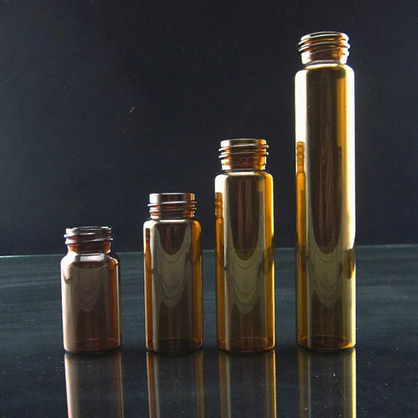 5PC/Pack 1ml 2ml 3ml Dram Amber Glass Essential Oil Bottle Thin Glass Small Brown Perfume Oil Vials Sample Test Bottle e