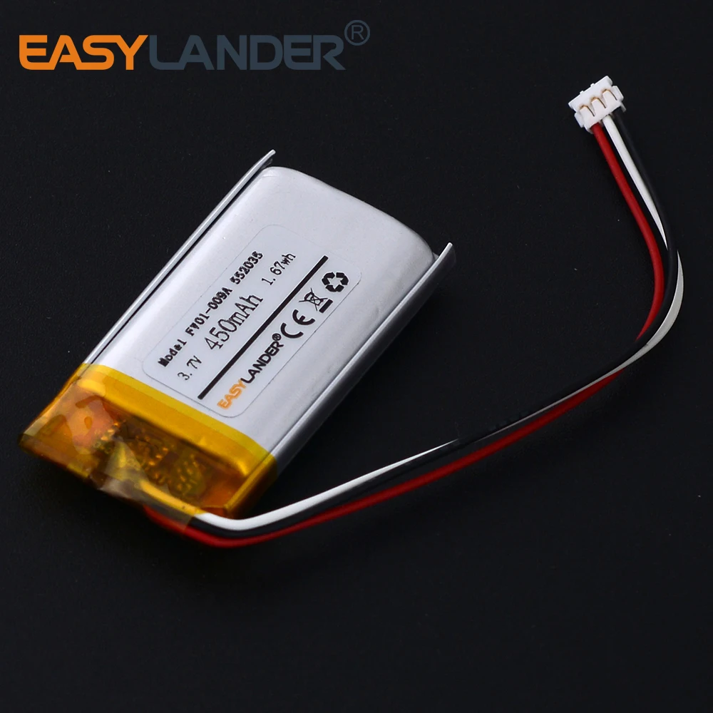 552035 3.7v 450mAh fv01-009a Rechargeable Li-Polymer Li-ion Battery