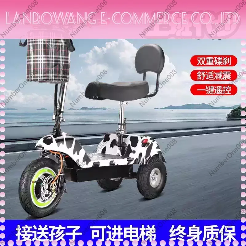 Mini Folding Electric Tricycle, 500W 36V Dolphin Style Lithium Battery Scooter for Elderly Women Commuter E-Bike view 3