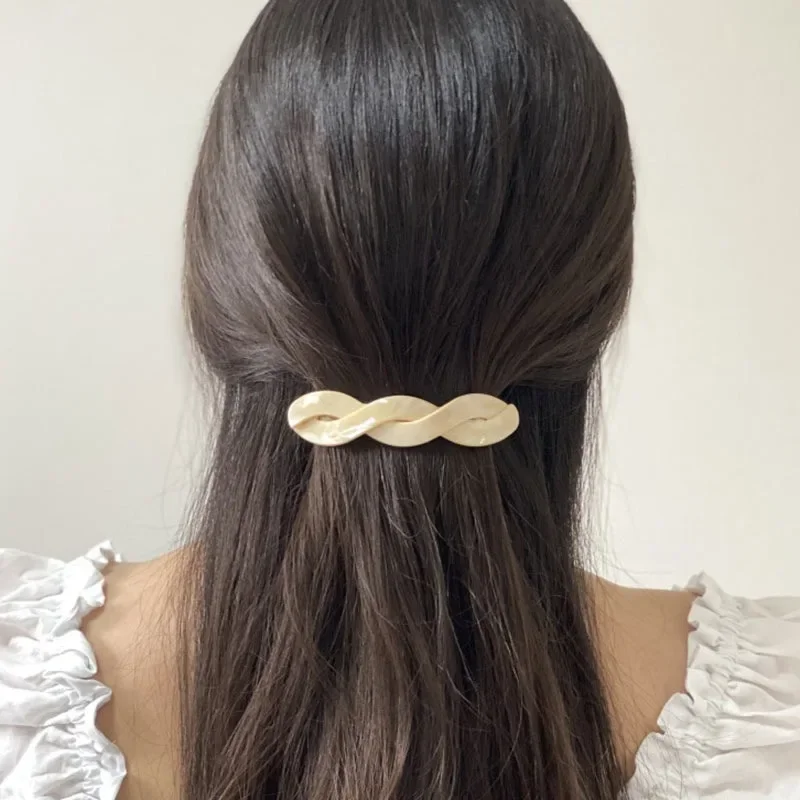 Vintage Azijnzuur Twist Haar Clip Hoofdtooi voor Vrouwen 2024 Herfst Winter Temperament Koreaanse Vlecht Haarspeld Haaraccessoires