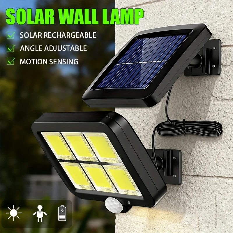 Outdoor Motion Sensor Solar Light Rechargeable 1/4/6 COB Solar Wall Lights Waterproof Emergency Street Garden Porch LED Lightin