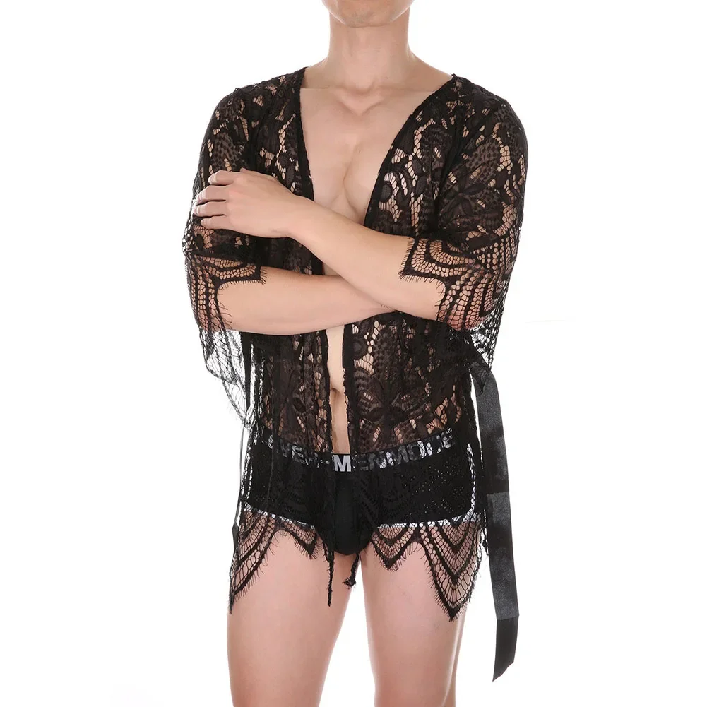 

Erotic Nightdresses Sheer Pajamas For Night Use Men Sexy Lingerie Pajamas Nightdresses Breathable High Stretch