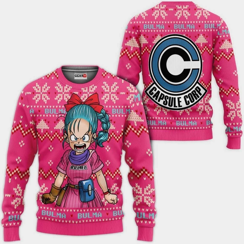 Nouveau Bandai Anime Dragon Ball série noël laid mignon rue grande taille hommes et femmes automne/hiver nouveau sweat à capuche à col rond