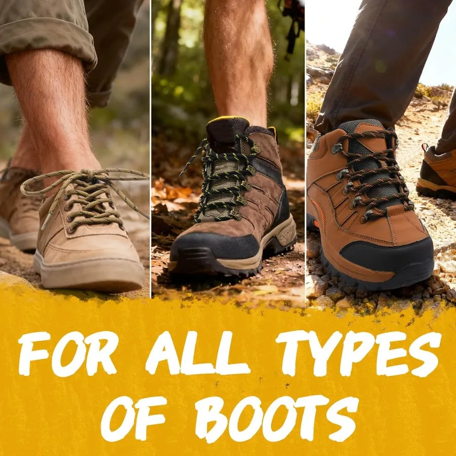 2 P أربطة أحذية سميكة مستديرة للتسلق والمشي لمسافات طويلة