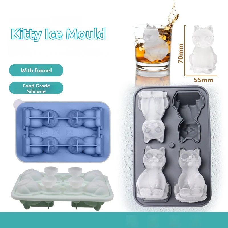 

Silicone Ice Cube Ice Hockey Mold Animal Ice Cube Kitten Ice Cube Cat Ice Cube Mold Household Ice Cube Mold