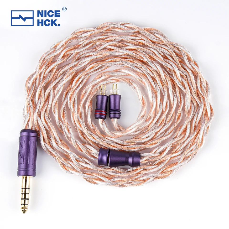 Nicehck-trispc hifiイヤホンケーブル、銀メッキ銅線、2ピン、mmcx