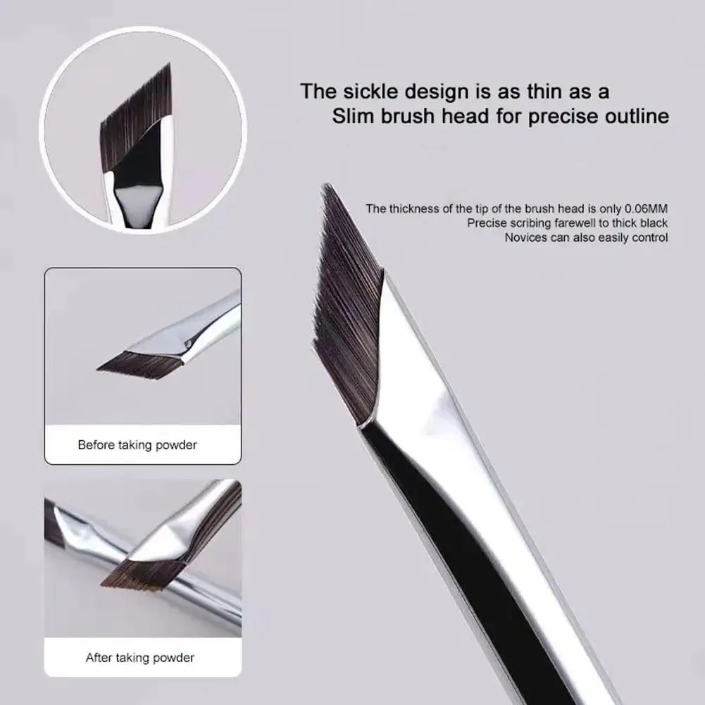 Sickle Eyeliner Brush Eyeshadow Blade Brush Detail Brush Diagonal Eyebrow Brushes Undereyelid To Sleeping Silkworm Makeup Tools