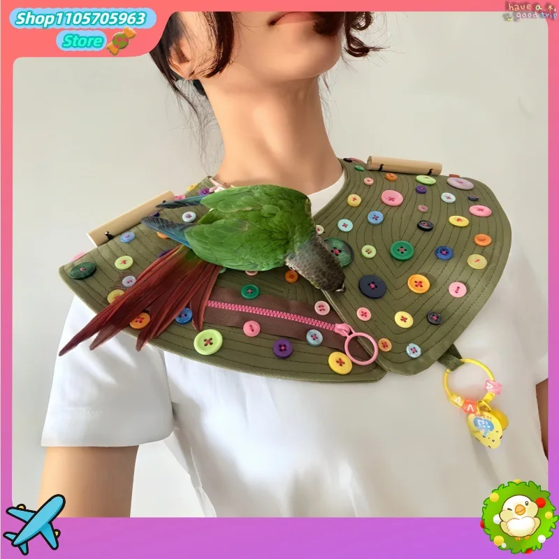 Bird Shoulder Shawl Anti Bite Anti Scratch Poop Catcher Washable for Budgie Cockatiel Parrot Training Summer Shoulder Protector