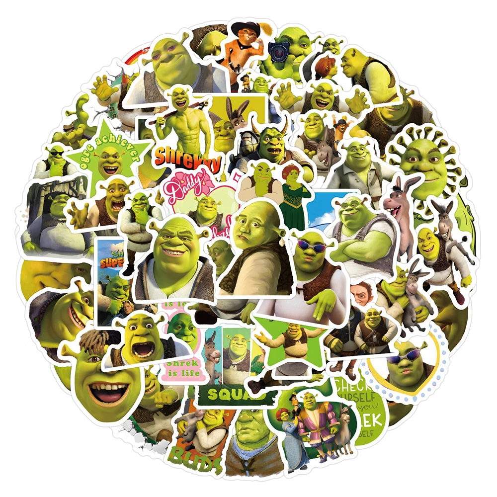 10/30/60/120pcs Anime Movie Monster Shrek Stickers Funny Cartoon Kid DIY Decals Toy Laptop Suitcase Phone Bike Graffiti Sticker