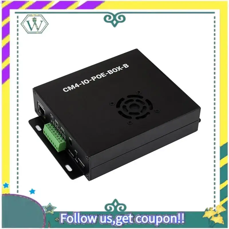 NEU für Raspberry Pi Compute Module 4 Poe Mini-Computer (Typ B) basierend, mit Metallgehäuse-Lüfter CM4 Poe IO Board US-Stecker