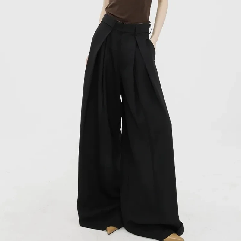 Pantalon à jambes larges pour femmes, Streetwear, Vintage coréen, taille haute, droit, esthétique Y2K, Harajuku, Baggy noir assorti avec tout