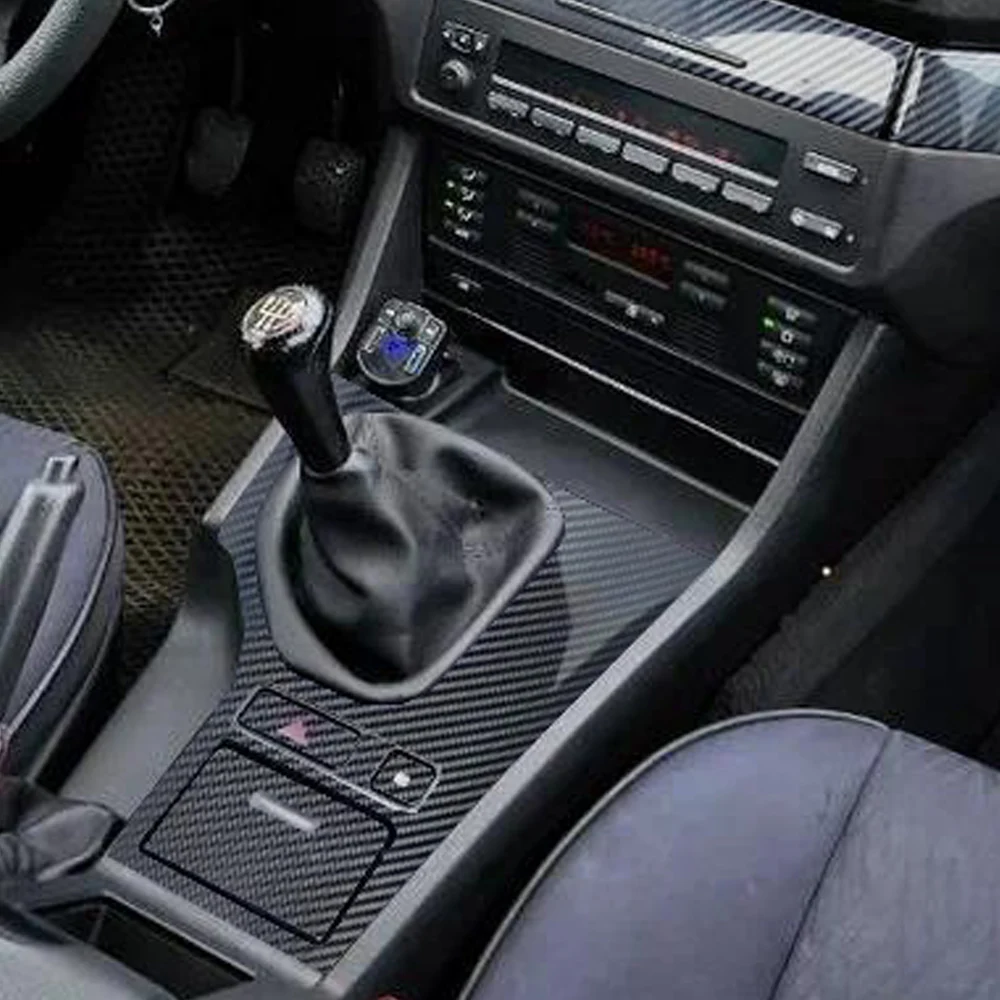 Carbon Fiber For BMW 5 Series E39 1999-2004 Car Film Interior Sticker Center Console Gear Dashboard Air Door Handle Lift Panel view 3