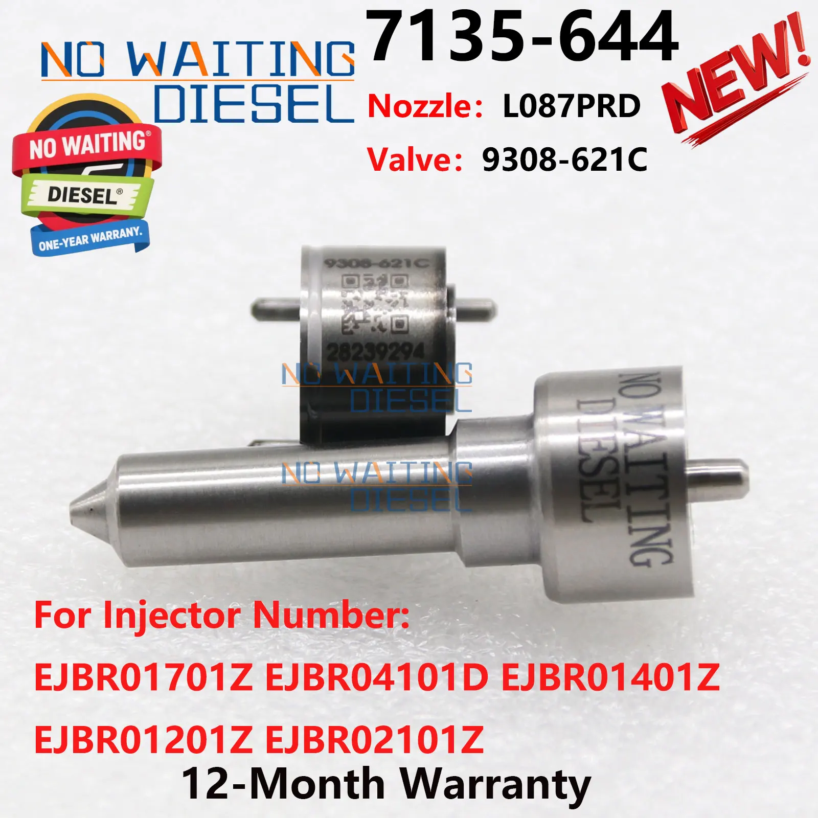 Kits de réparation d'injecteurs diesel EJBR01401Z EJBR01201Z 7135-644 Valve de buse L087PBC 9308-621C pour RENAULT 166003978R