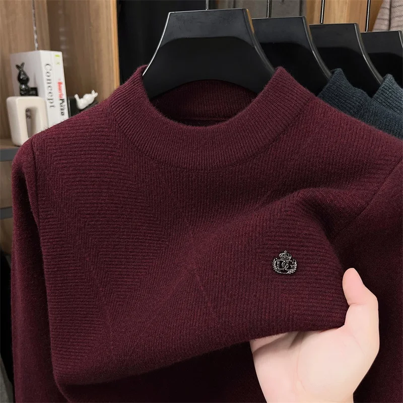 Pull demi-Cardigan pour hommes, nouvelle couche de Base en tricot décontractée, vêtements thermiques à la mode, automne/hiver 2025