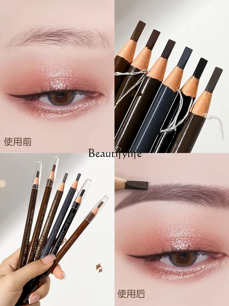 12 PCs Pack Line Drawing Eyebrow Pencil Durable Waterproof and Sweatproof Natural Vivid Non-Decolorizing Distinct Look