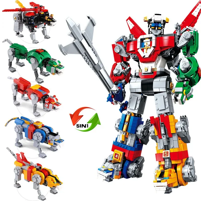 5 in1 Deformable Model Voltron Defender Of The Universe Compatible 21311 Building Blocks Brick Toy Christmas Birthday Gift