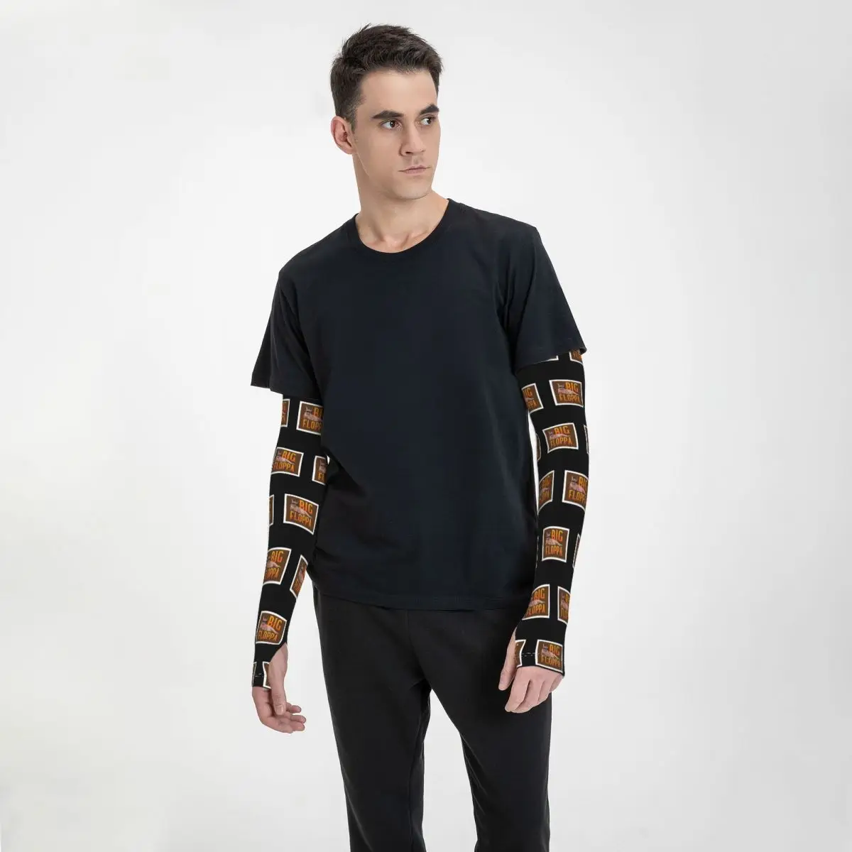 Big Floppa Animal Cat (14) Открытые нарукавники Защитный чехол от солнца и ультрафиолета Летние ледяные шелковые велосипедные татуировки на рукавах