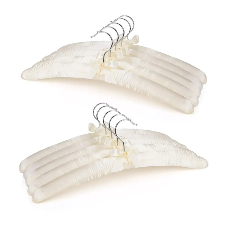 

Beige Padded Hangers 10 Pack 17 Inch Foam Fabric No Shoulder Bump Hangers for Women Clothing, Sweaters, Dresses, Clothing, Weddi