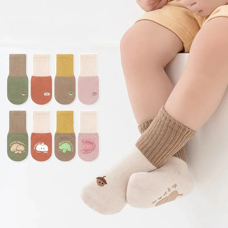 Toddler Baby Cotton Socks For Boys Girls Autumm Winter Children's Socks Anti Slip Cartoon Print Cute Comfort Floor Sock 0-5Yers