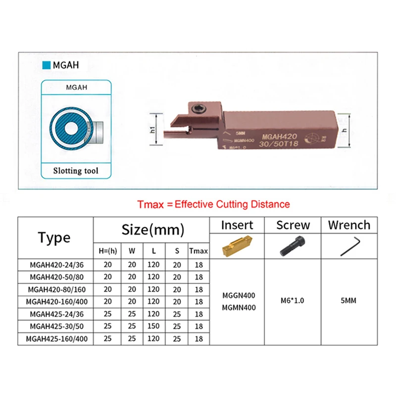 MGAH420 MGAH425 spring steel end face slotting tool holder External Groove cutter Mechanical lathe CNC tool rod MGMN insert