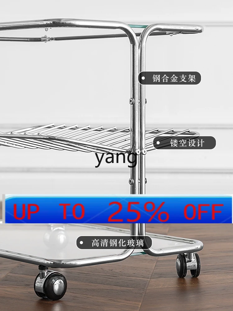 

cx Middle-Ancient Glass Sofa Side Table Small Table Shelf Mobile Coffee Table Trolley