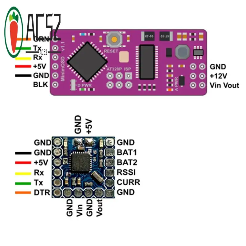 

AC52-Minim OSD On Screen Display Ardupilot Mega Mini OSD Rev. 1.1 OSD