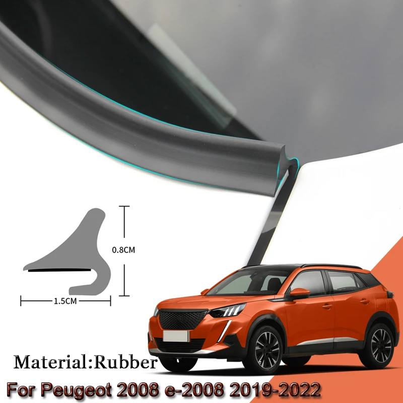 Car Seal Strip Windshied Spoiler Filler Protect Edge Weatherstrip Strips Sticker Accessories For Peugeot 2008 e-2008 2019-2022